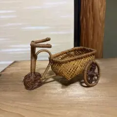 籐細工 三輪車 置物 ミニチュア 民芸品