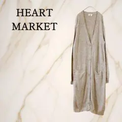 ◇ハートマーケット【L】ロングカーディガン タック編み 羽織り 薄手 体型カバー