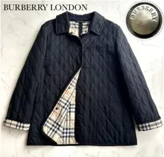 美品 バーバリーロンドン キルティングジャケット ノバチェック 刻印ボタン 黒