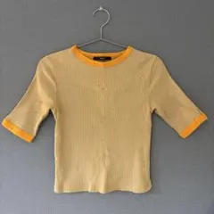 Kastane 半袖ニットTシャツ イエローのサムネイル