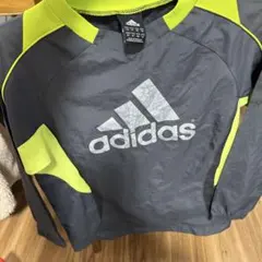 adidas 長袖ピステ XS グレー/ライム　130センチ