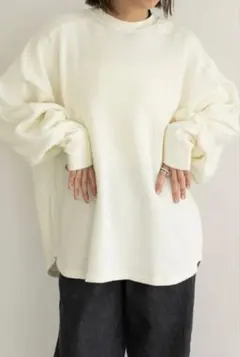 カベサロッソ ワッフルベーシックロンT アイボリー