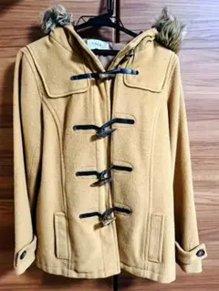 Navy ベージュ ダッフルコート Lサイズ