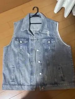 GRLダメージ加工 デニムベスト ノースリーブジャケットのサムネイル