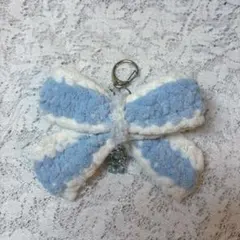 リボンチャーム ハンドメイド ブルー