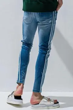 日本製☆定価3.5万リサウンドクロージング デニムスェットパンツ ジョグジーンズ