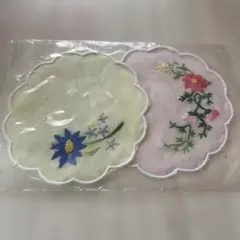花刺繍スカラップエッジテーブルクロス 直径14cm - メルカリ