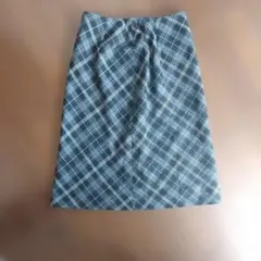 グレー系チェック タイトスカート 後ろファスナー