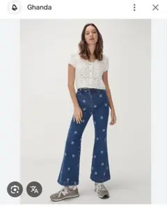 ghanda clothing フレアデニムパンツ