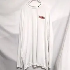 ナイキ ロゴ カットソー モックネック 長袖 XL 白 ポリエステル スポーツのサムネイル