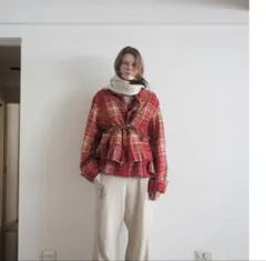 美品 sunsea shrinkage blouson チェック ブルゾンのサムネイル