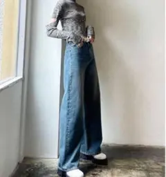 EMODA ユーズドライクワイドジャストウエストジーンズのサムネイル