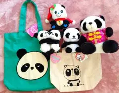 ★パンダ詰め合わせセット(手さげ、ぬいぐるみ)6点★