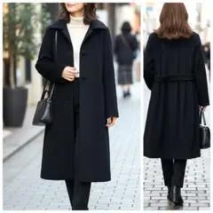 MELROSE 高級素材 アンゴラ ウール ロングコート サイズ4 美シルエットのサムネイル
