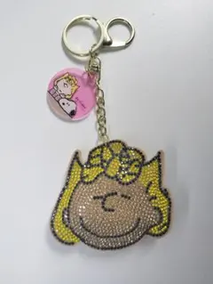 スヌーピー ラインストーンキラキラ装飾キーホルダー