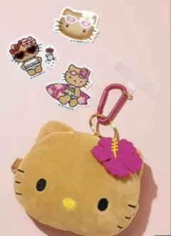 sweet付録 ハローキティ ぬいぐるみポーチチャーム & ステッカー3点セット