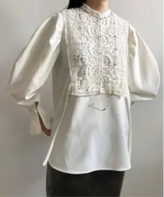 AmeriCHEMICAL LACE VEST WITH BLOUSE ホワイトのサムネイル