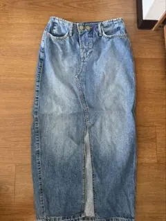 【ZARA /フロントスリット】デニムロングスカート ※サイズXS