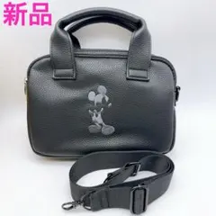ディズニー モノクロームミッキーマウス ラウンドバッグ 黒 新品 2WAYゴルフのサムネイル