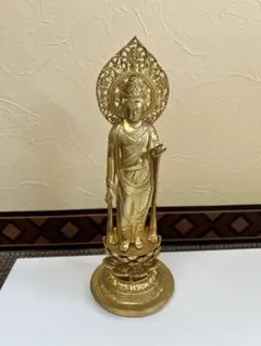木製品立像金色仏像 青い頭部装飾付き (24時間以内発送) - メルカリ