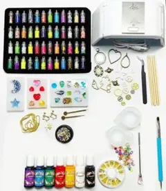 【～12/16までの価格です！】UVレジンスターターキットUVライト付きネイル