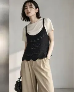 完売品 SLOBE IENA スローブイエナ 柄編み Aライン ニットビスチェのサムネイル