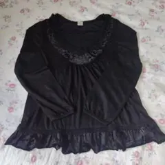 axesfemme レース　ベロア装飾　 長袖 トップス