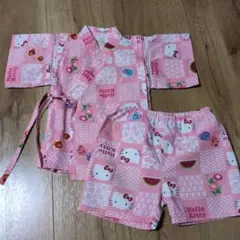 ハローキティ 子供用甚平 90cm 女の子 ピンク