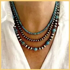 ネックレス ターコイズ メンズ レディース シルバー ナバホ族 エスニック