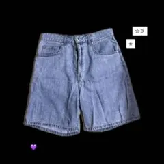 デニム ハーフパンツ 薄紫