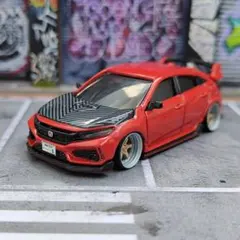 トミカ改造 ホンダ シビックタイプRマジョーラ青 深リム深リム