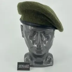 S-1415/サバゲー/ミリタリー　ベレー帽　お洒落　ウール100%/グリーン