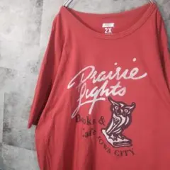 テイルゲート半袖TシャツUSA古着ビッグオーバーサイズレッド2X　C21,6