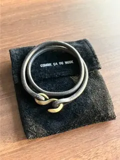 ★COMME CA DU MODEコムサ　レザーブレスレット　ブラック
