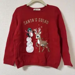 サンタの仲間たち赤ニットセーター