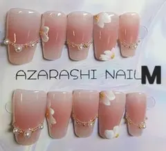 【M-251】ピンクチーク ネイルチップ Mサイズ