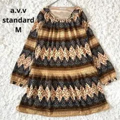 【a.v.v アーヴェヴェ】チュニック　ペイズリー　総柄　体型カバー　Mのサムネイル