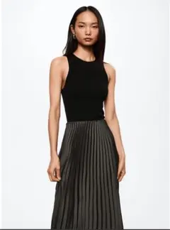 MANGO タグ付き　新品未使用　フレアロングスカート　Mサイズ　ダークグレー