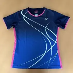YONEX バドミントンシャツ レディースM ネイビー ピンク