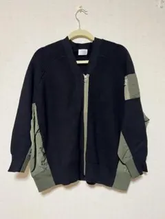 最終お値下げ　YECCA VECCA MA-1 ドッキングニットカーディガン