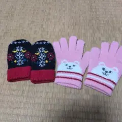 ベビー、キッズ　ミトン、手袋　2点セット