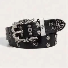 00S archive スカル スタッズ ベルト ブラック Y2K 美品 - メルカリ