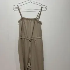 ベージュ サロペット ストレートレッグ