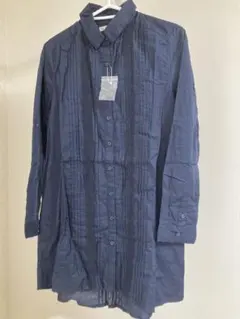 ローリーズファーム　シャツワンピース　ブラウス　ネイビー　長袖