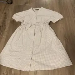 お盆セール♬コムサイズム⭐︎匿名配送⭐︎ギンガムチェックコットンワンピ130