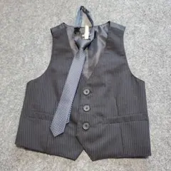 COMME CA ISM ストライプ ベスト 110A ネクタイ付き