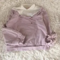 可愛い♡メゾピアノ♡フリル襟 トレーナー 薄紫色　140cm パープル