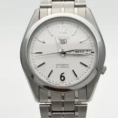 SEIKO 5 自動巻き 腕時計 ホワイト文字盤 7S26-02W0 - メルカリ