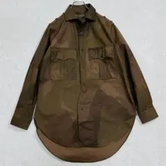 美品『ナイジェルケーボン』40'sブリティッシュアーミーシャツ 隠BD カモフラ