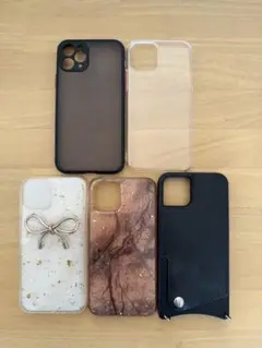 iPhone11pro スマホケース 5個セット ガラスフィルム2枚付き